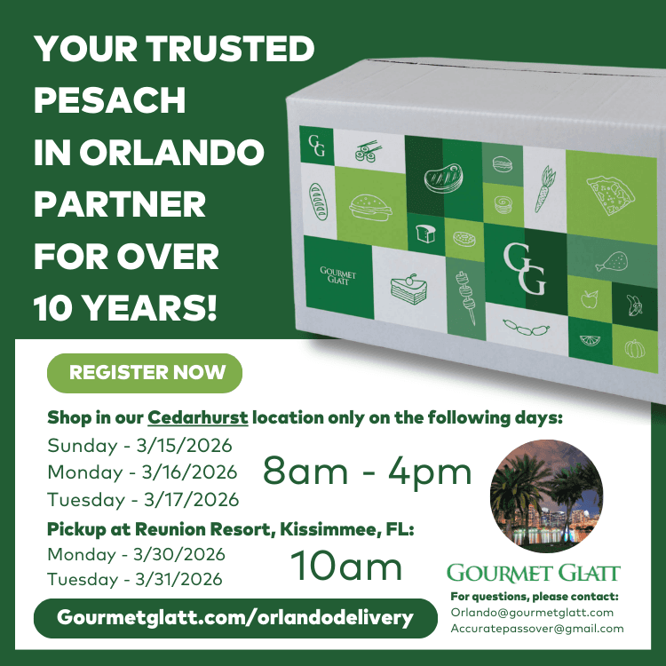 Gourmet Glatt Pesach Orlando 2026 Flyer